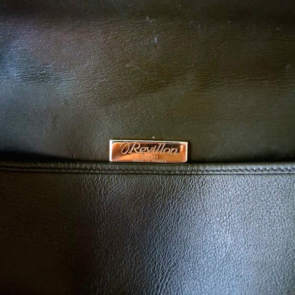 RARE Vintage Revillon French Half-Moon/Saddlebag Quilted Leather Antique Handbag - Picture 6 of 8